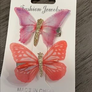 NEW Butterfly Hair Clips! (2 Set)